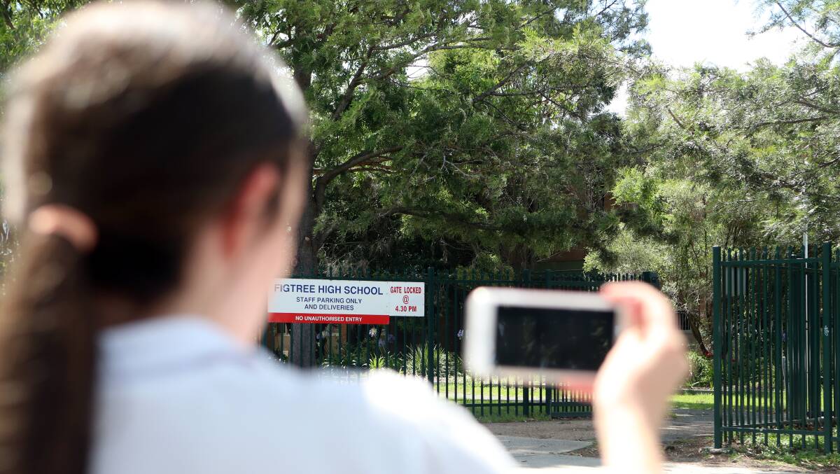 NOT ON: Figtree High School has suspended a number of students who were involved in a fight which was filmed and shared by students. The Mercury understands up to 30 students were suspended. Picture: Sylvia Liber