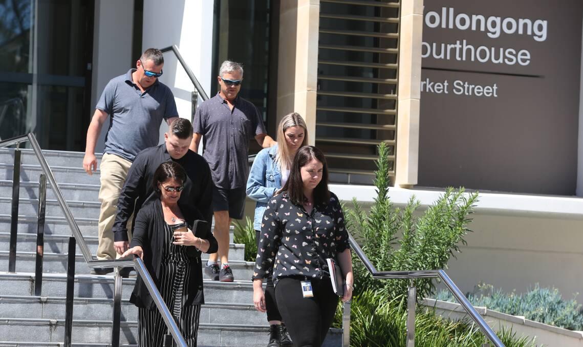 The family of Jesse Brown who was killed while street racing at Windang outside Wollongong Court.