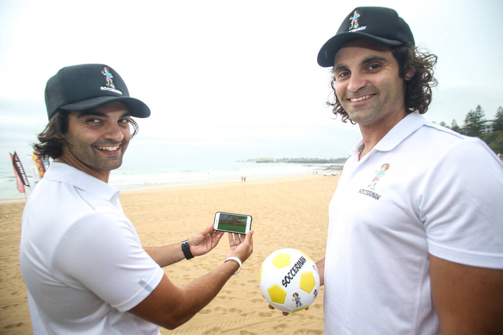 EDUCATORS: Brothers Matt and Jacob Timpano launched their new app Soccerman this week. Picture: GEORGIA MATTS