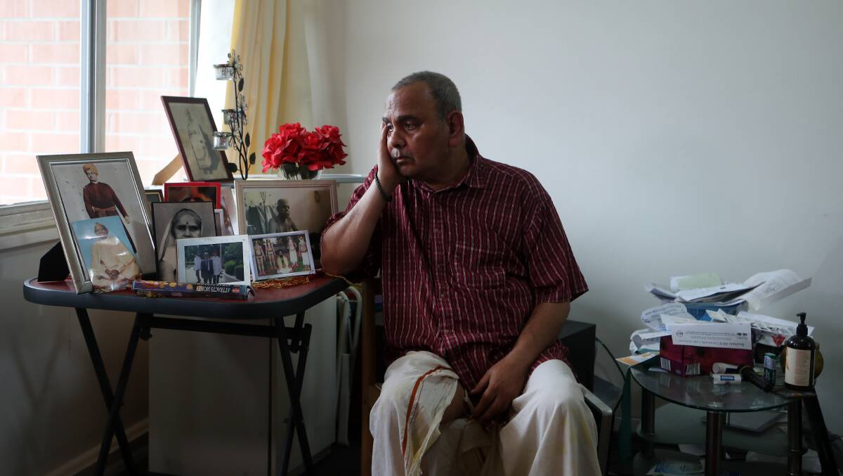 Mr Mukherjee does not have family living close by so has to rely on support services. Picture: Sylvia Liber