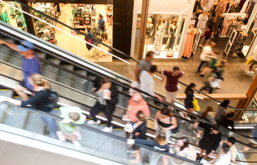 No frenzy here - shoppers inside Wollongong Central on Boxing Day. Picture: Georgia Matts