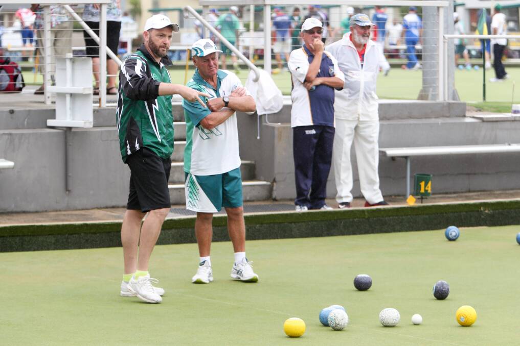 Back to the future: Brett Duprez (left) has made a stunning return to the South Pacific Bowls Carnival. Picture: Adam McLean. 