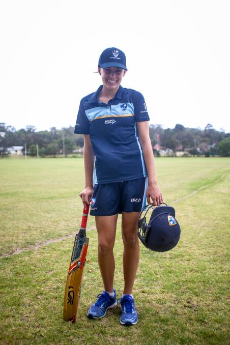 Emerging talent: Kayla Burton was named Cricket Illawarra Female Junior Cricketer of the Year after an impressive season for Wests and NSW Country. Picture: Georgia Matts.