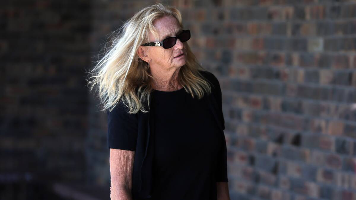 Figtree mother Gail Schultz outside Port Kembla court during the inquest into her daughter Carney's death on Tuesday.
