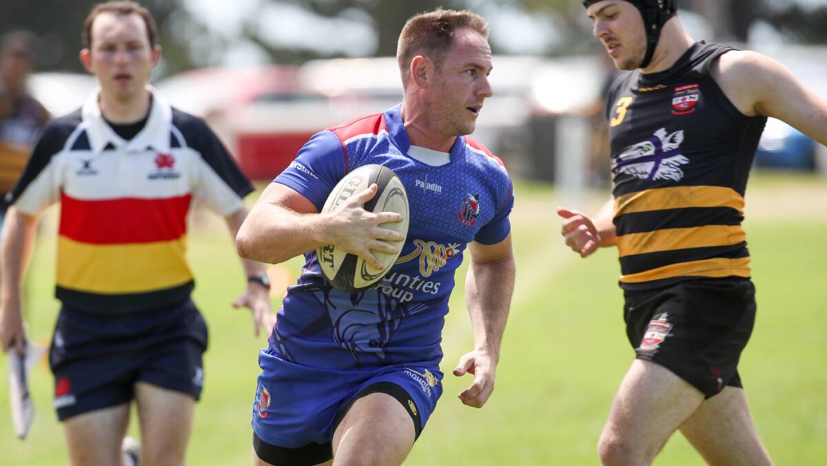 Defending champions: Manly's Tom Chesters in action at the Kiama Sevens. Picture: Adam McLean.