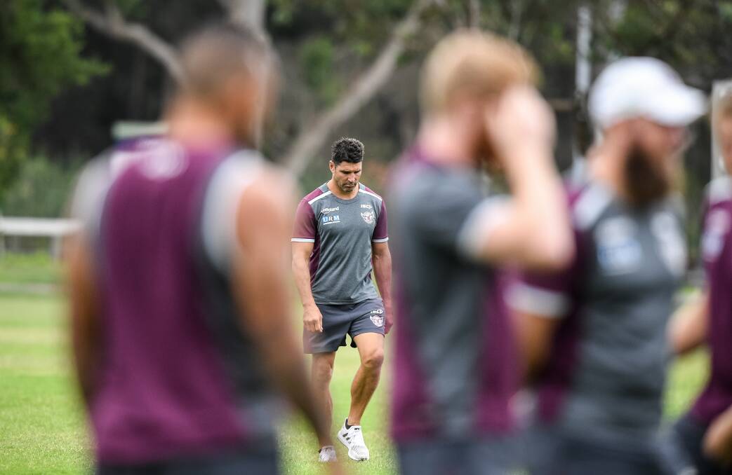 STEPPED UP: Sea Eagles coach Trent Barrett showed his qualities as a leader in his handling of the Jackson hastings fallout on Wednesday. Picture: AAP 