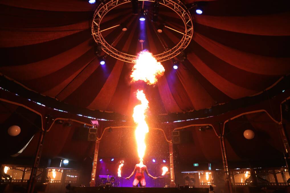 HOT: A flashback to April 2018 when the circus cabaret show, Limbo, has a season under the Wollongong Spiegeltent. Picture: Robert Peet