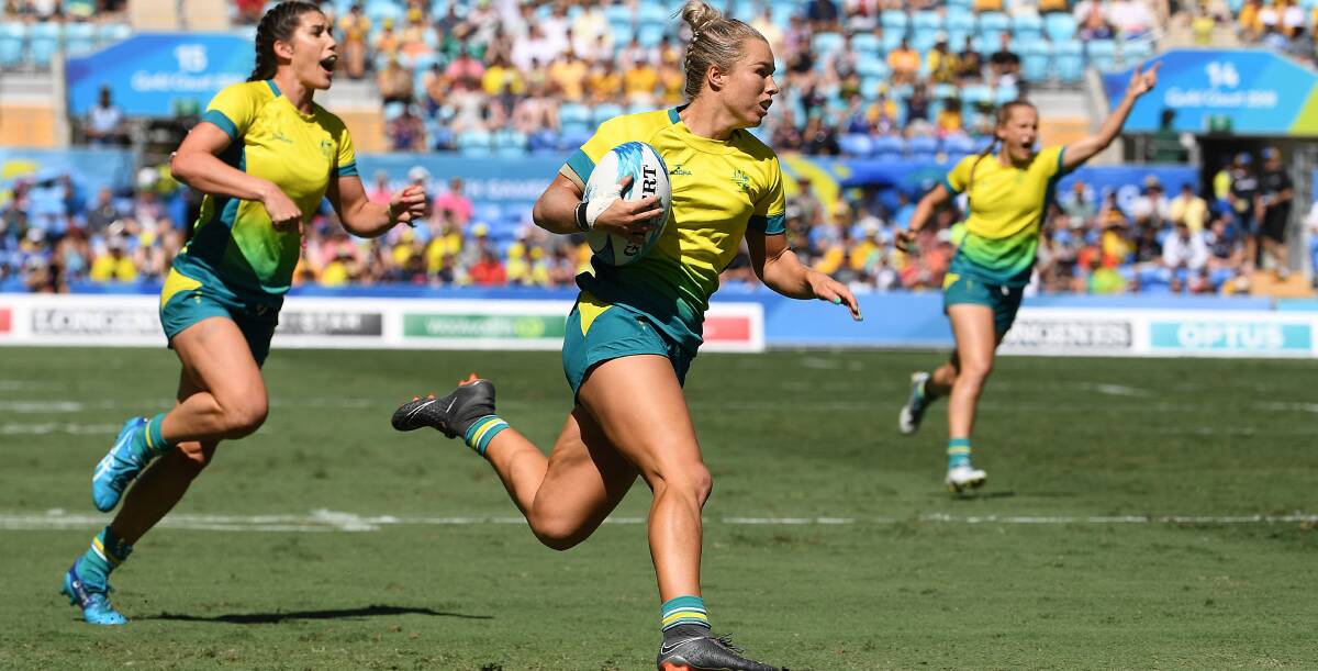 Try time: Emma Tonegato. Picture: AAP Image/Dave Hunt