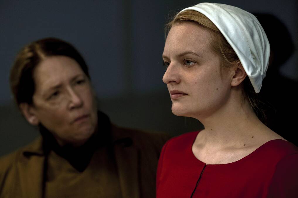 Ann Dowd and Elisabeth Moss in a scene from the series The Handmaid's Tale. Picture: AP