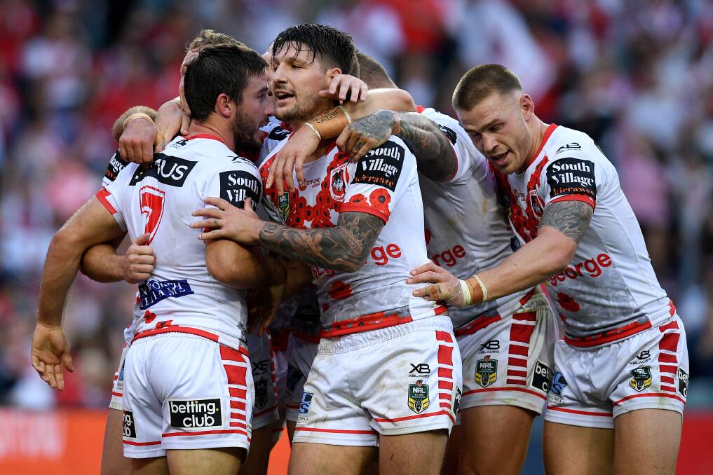 REAL DEAL: The Dragons notched their best win of the season against the Roosters on Wednesday. Picture: AAP