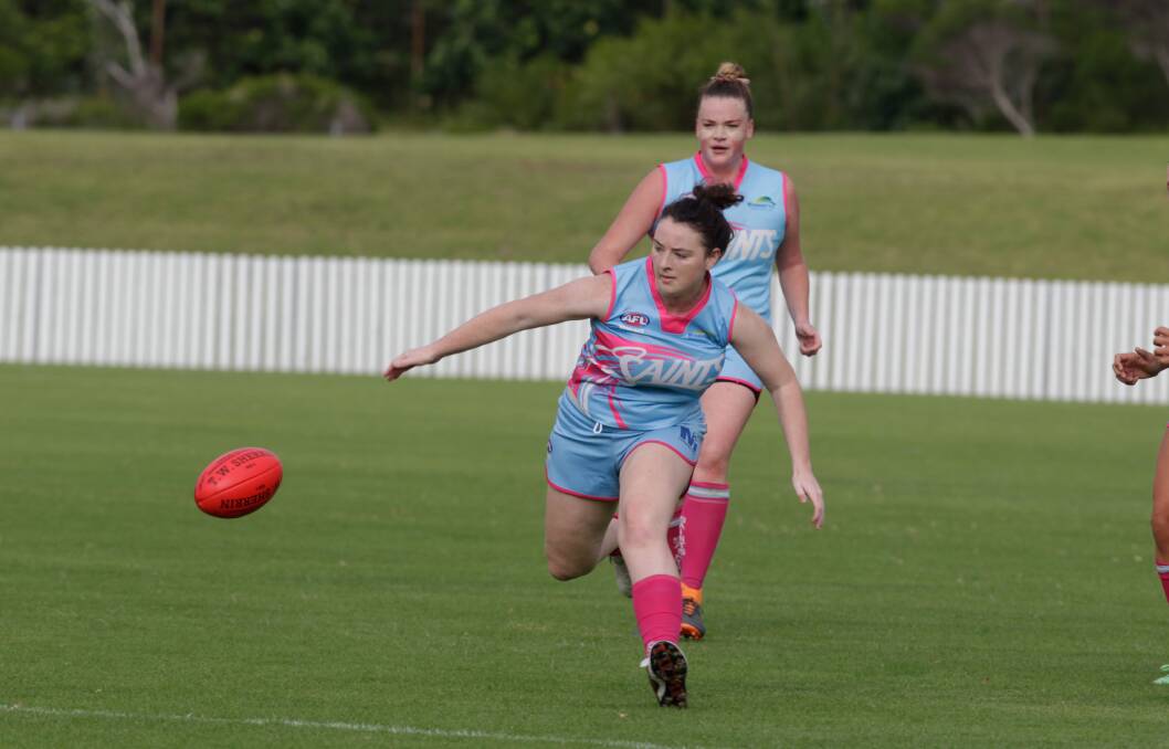 On top: Former Giants AFL Women's forward Kate Stanton is leading the Saints charge this season. Picture: Georgia Matts