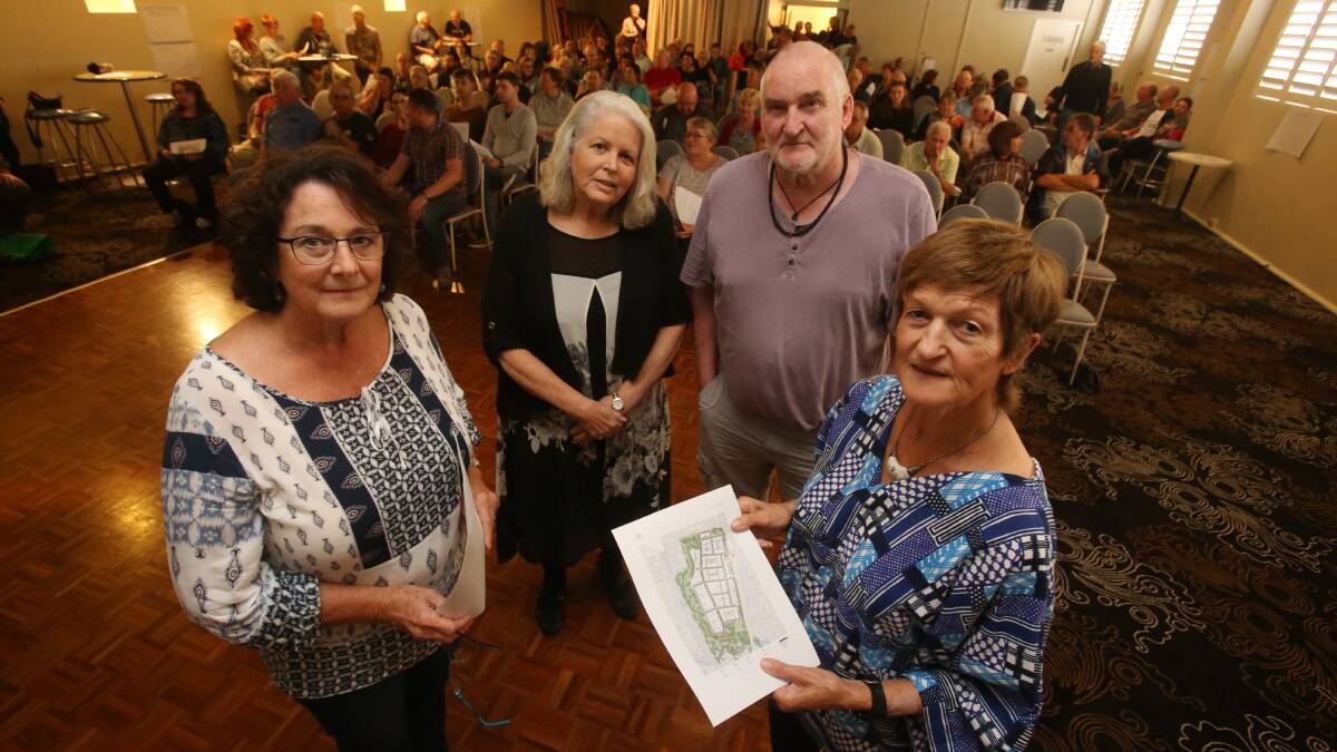 CALLING FOR CHANGES: Liz Mendygral, Valerie Hussain, Gavin Workman and Anne Marett hosted a community forum to discuss the planned re-zoning and redevelopment of the old Corrimal cokeworks site. Robert Peet