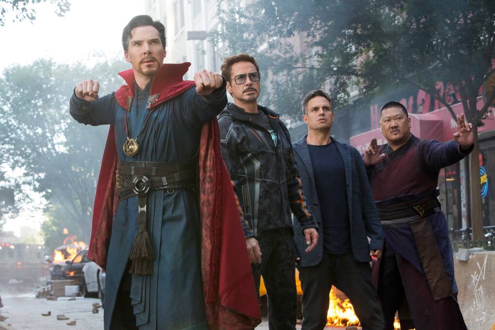 Benedict Cumberbatch, Robert Downey Jr., Mark Ruffalo and Benedict Wong in a scene from Avengers: Infinity War. Picture: Marvel Studios
