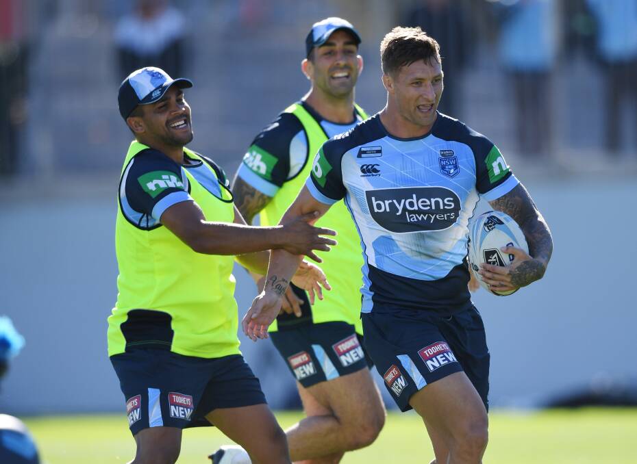 KNOCKING ON THE DOOR: Tariq Sims remains in the frame for an Origin debut having been the Blues 18th man in camp for game one. Picture: AAP