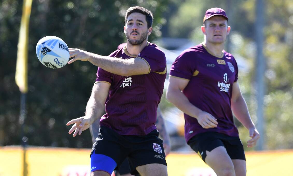 Half chance: Ben Hunt at Queensland training this week. Picture: AAP Image/Dave Hunt