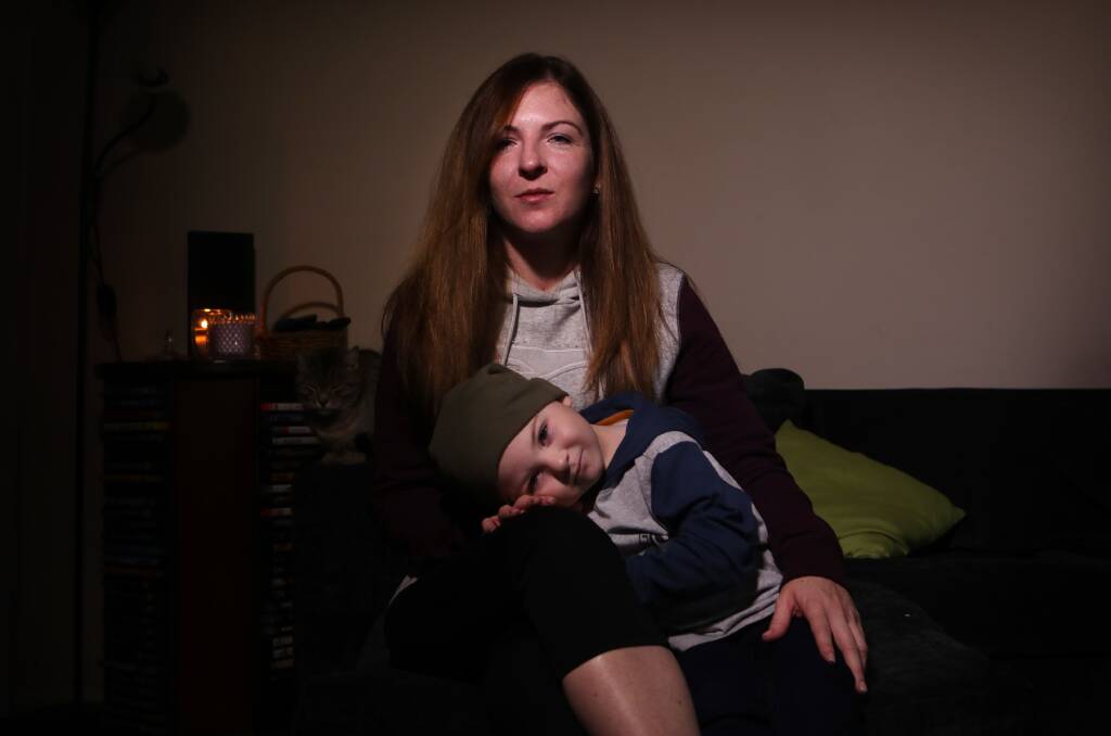 Single mum Hayley Day says she can't afford full fees for son Jacob's daycare, and she will be put in immense financial stress. Photo: Sylvia Liber