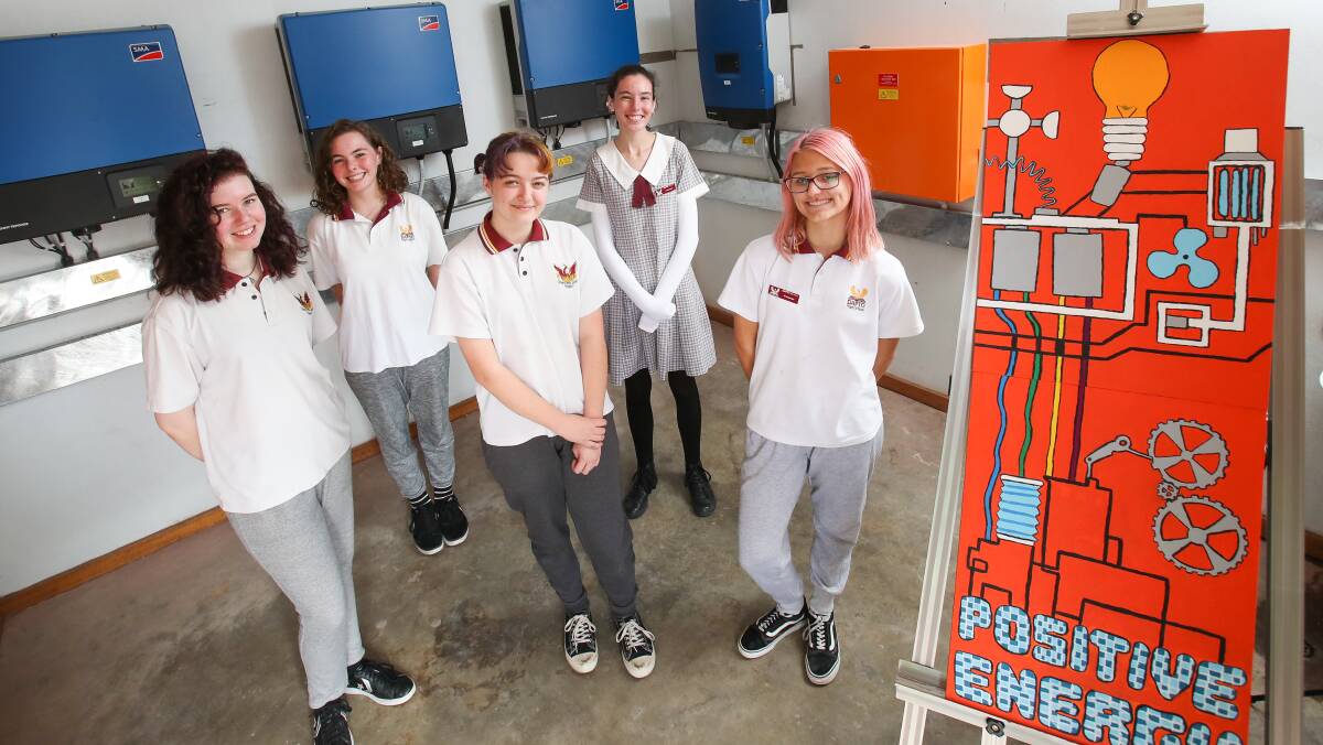 ARTISTS: Dapto High School students Ruby Macpherson, Isabelle Nadden, Sarah Bonnitcha, Amber Gilfillan and Laney Potter​. Picture: Adam McLean