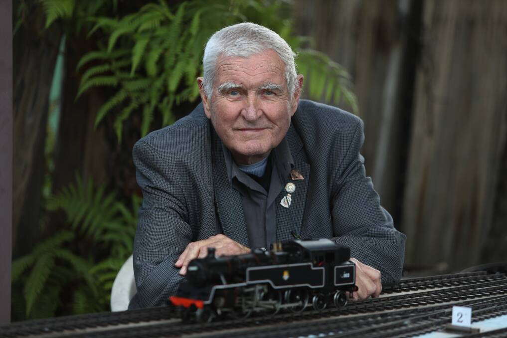 SERVICE: Veteran's advocate and model train enthusiast Barry Glover at home in Corrimal. Picture: Robert Peet.