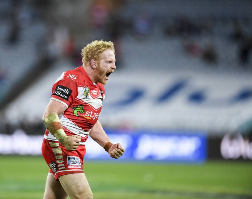 HOW GOOD: James Graham celebrates his side's 18-16 win over Canterbury. Picture:  Nathan Hopkins, NRL Photos.