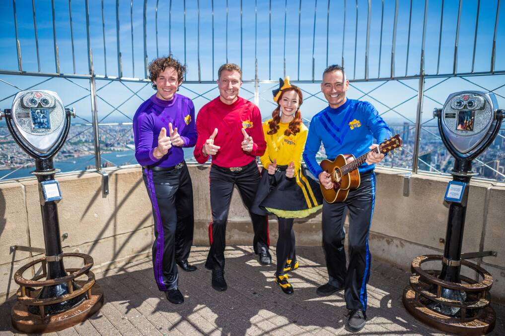 The the most successful children’s entertainment group The Wiggles performing atop of the Empire State Building in New York City mid-June 2018. Picture: AAP