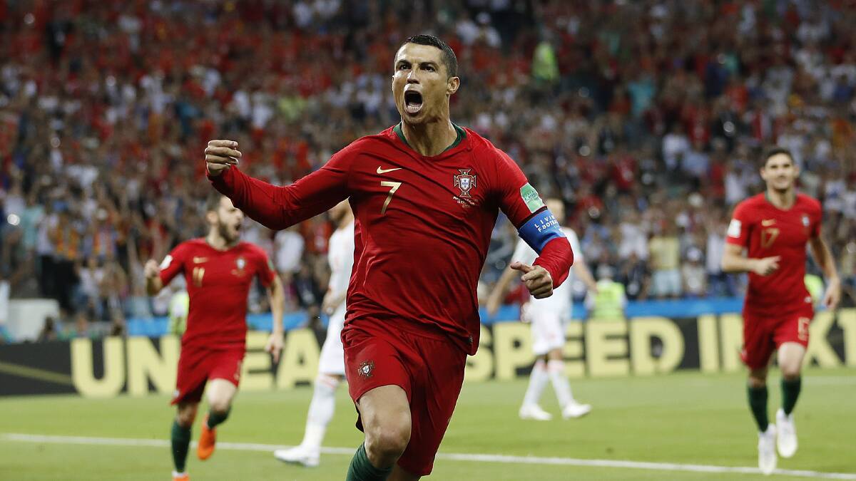 Star of the show: Cristiano Ronaldo has been a standout performer throughout the early games at the World Cup. Picture: AP Photo/Francisco Seco.