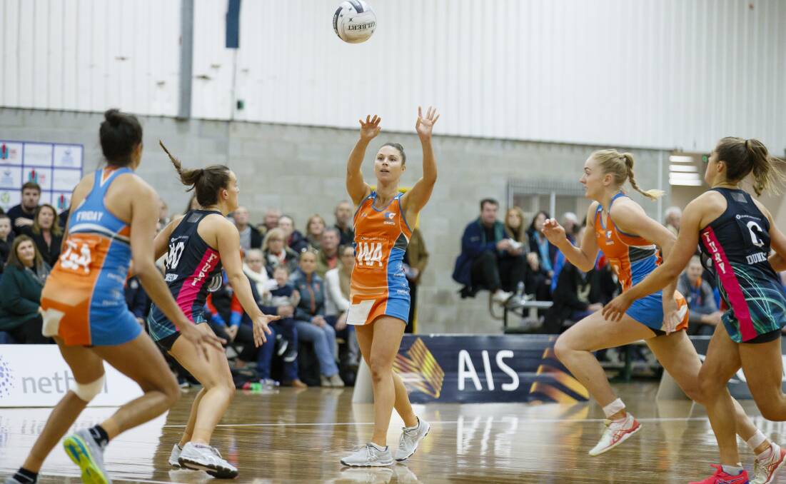 Top talent: Former elite netballer turned Giants AFL Women's player Taylah Davies. Picture: Sitthixay Ditthavong