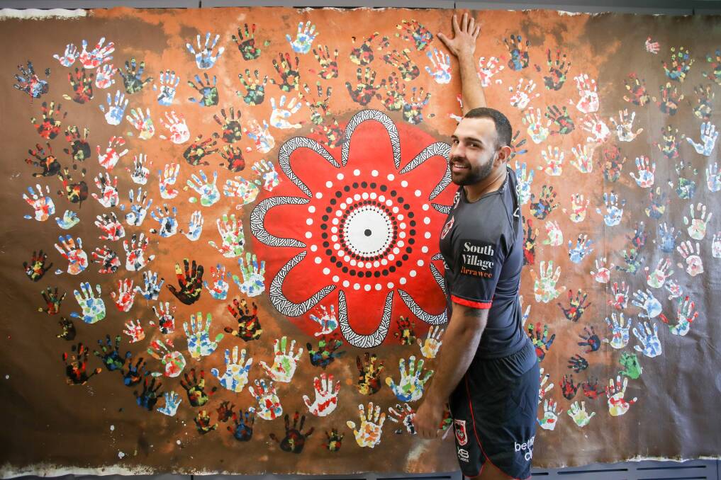 Dragons prop Josh Kerr at the launch of the club's Reconciliation Action Plan on Wednesday. Picture: Adam McLean