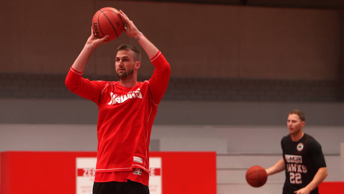RETURN TO FITNESS: Hawks big-man AJ Ogilvy has recovered from a hip injury from last season. Picture: Sylvia Liber.