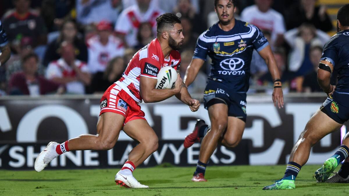 Long-term plans: Winger Jordan Pereira will remain with the Dragons until the end of the 2021 season after signing a contract extension. Picture: NRL Photos.