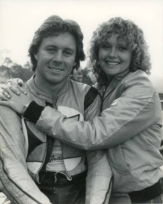 Wayne Gardner and girlfriend Donna Forbes, in an archive image seen in the documentary Wayne.
