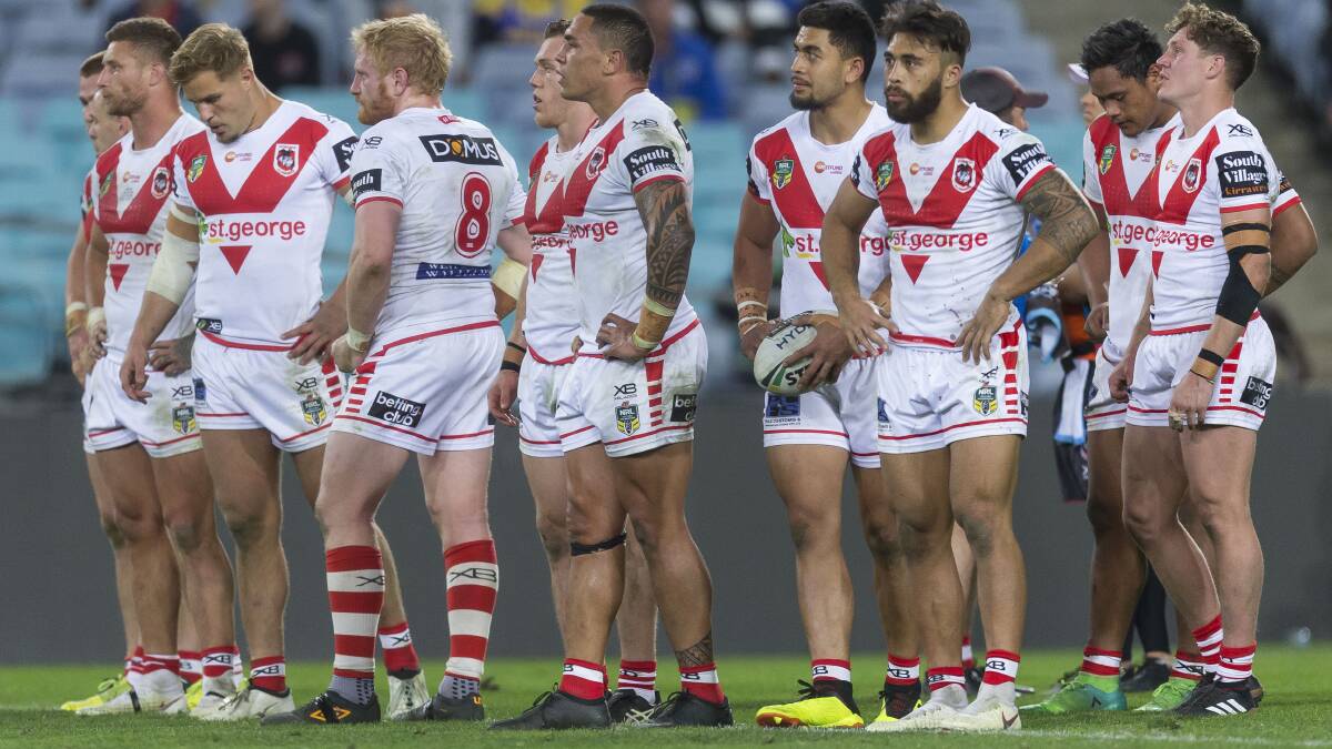 Wake-up call: The Dragons are confident they will rebound from last weekend's loss to the Eels. Picture: AAP Image/Craig Golding.