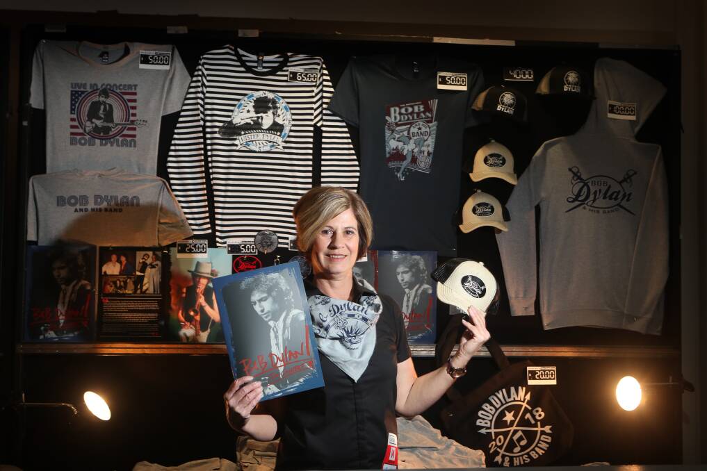 ROCK STAR: Merchandise manager Sharon Twigg of Figtree has worked every major concert the WIN Entertainment Centre has ever had. Picture: Sylvia Liber