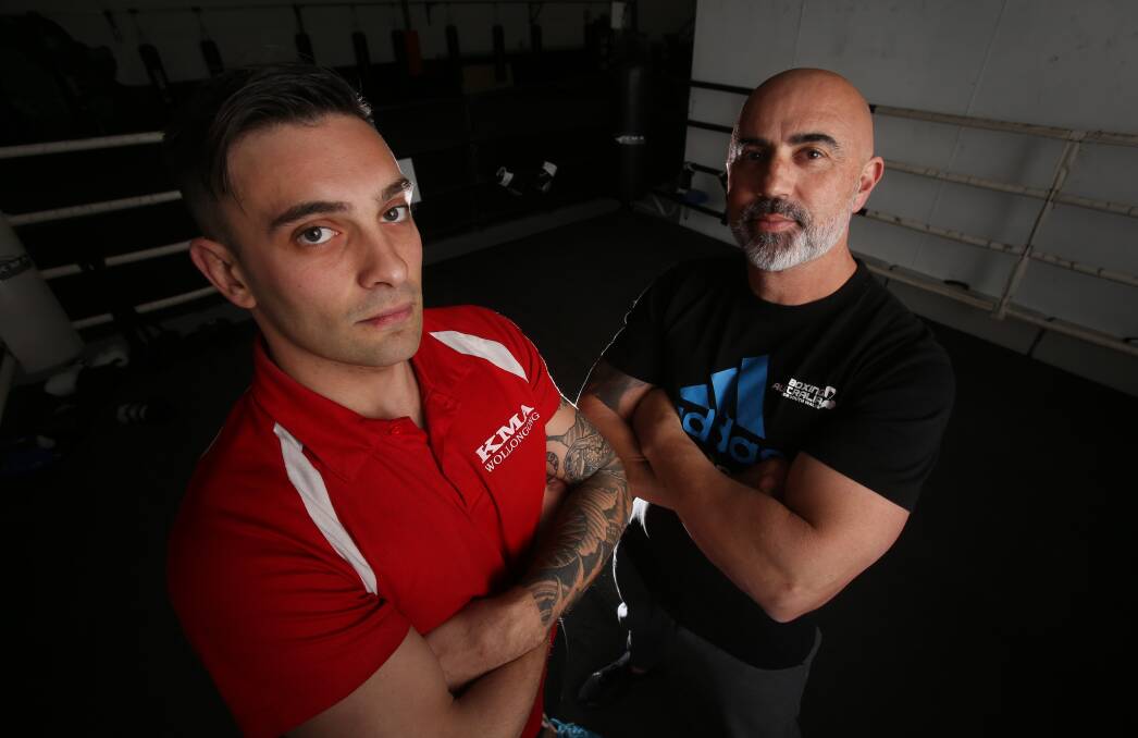 NEW VENTURE: KS Promotions duo Kosta Skrapis and Nudge Mieli are aiming to bring professional boxing back to Wollongong. Picture: Robert Peet