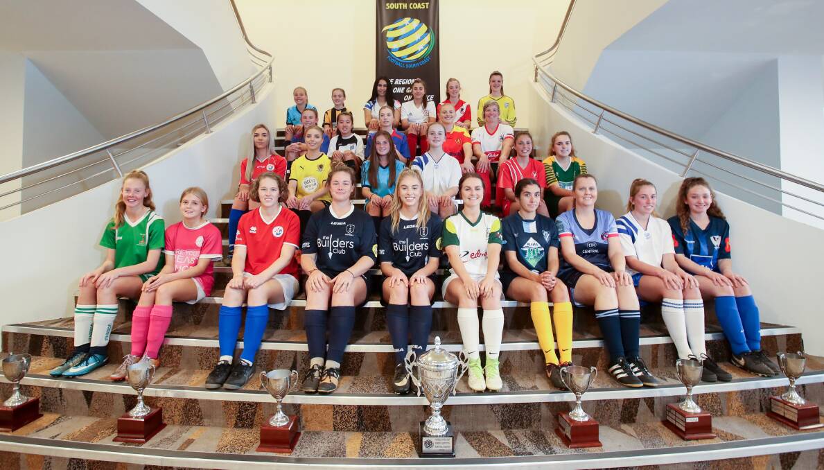 GRAND OCCASION: Representatives from across the Football South Coast Women's competitions prepare for Sunday's deciders. Photo: ADAM McLEAN