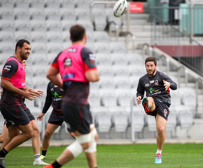 High hopes: Dragons halfback Ben Hunt at training at WIN Stadium on Thursday. Picture: Adam McLean