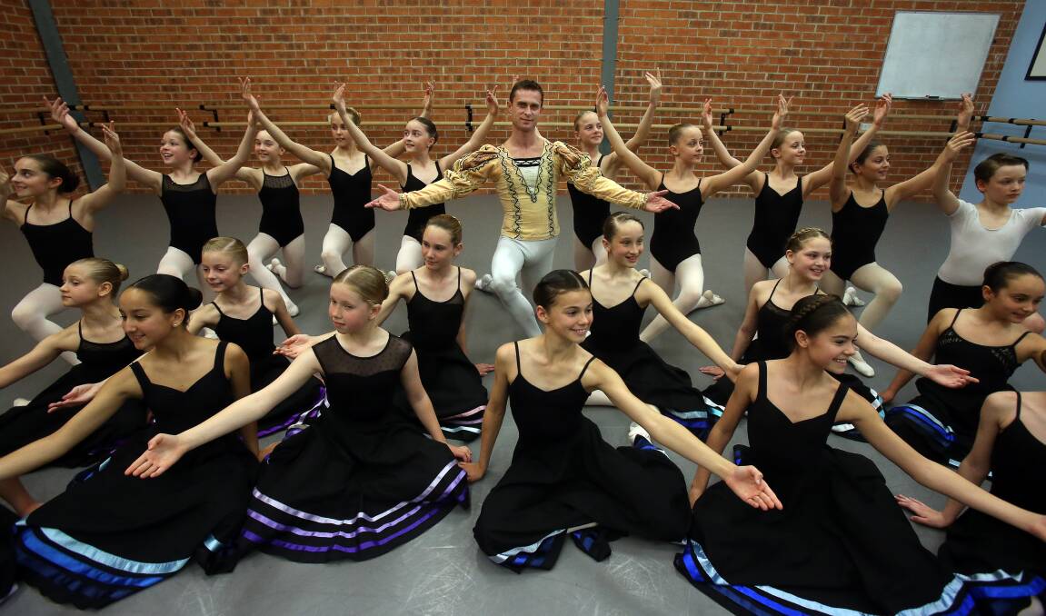 Students from the Joanne Grace School of Dance won't get to rehearse with the professional Russian ballerinas again until the day of their first performance. Picture: Robert Peet