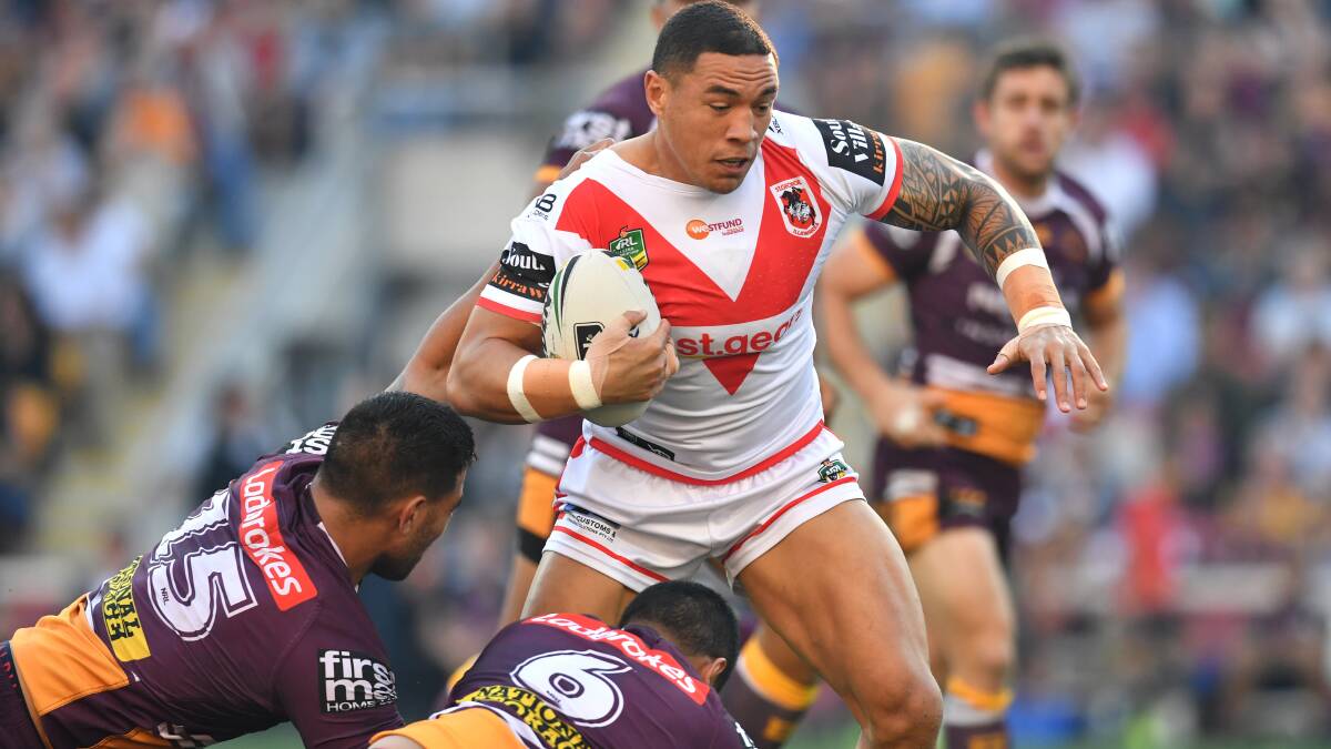 Force: Tyson Frizell and the Dragons forward pack were dominant on Sunday and he's confident of a repeat performance against South Sydney on Saturday night. Picture: AAP Image/Darren England. 