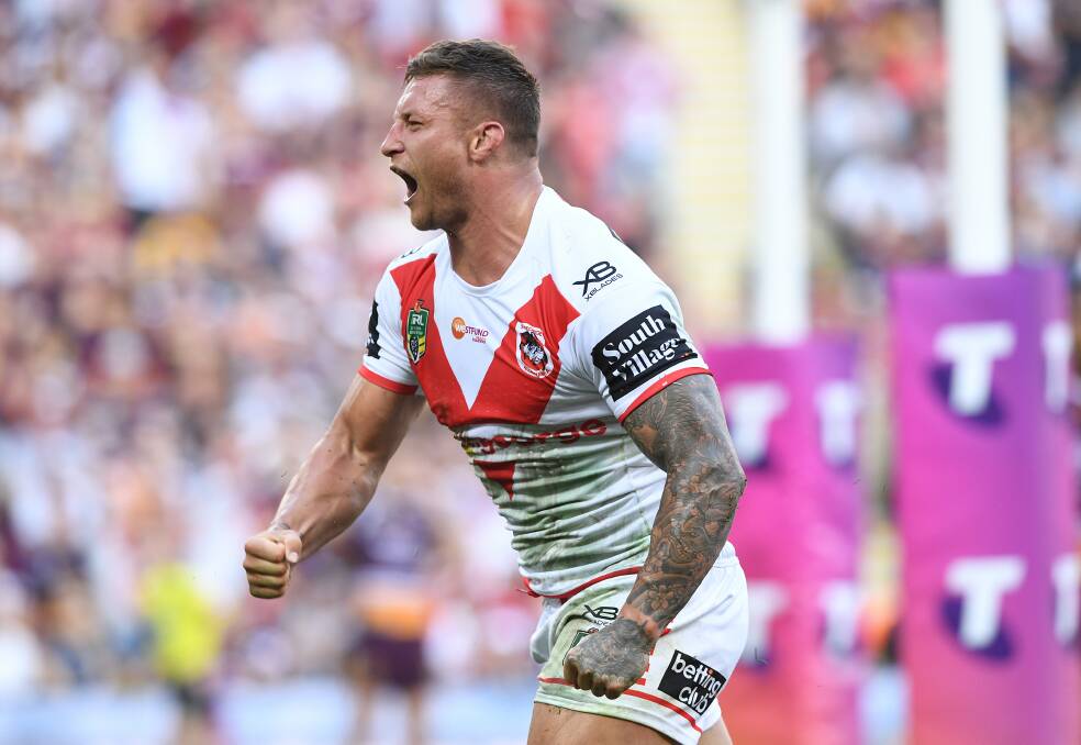 TOP GONG: Tariq Sims was crowned Dragons Player of the Year on Wednesday night. Picture: AAP