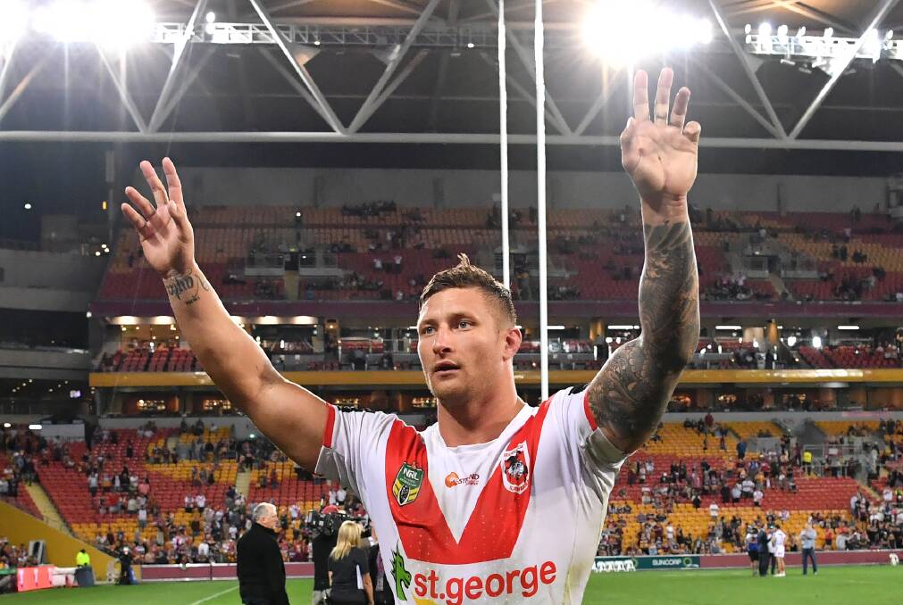 MVP: Tariq Sims was a deserved winner of the St George Illawarra Player of the Year award on Wednesday night after a season in which he emerged as the Dragons' heartbeat. Picture: AAP 