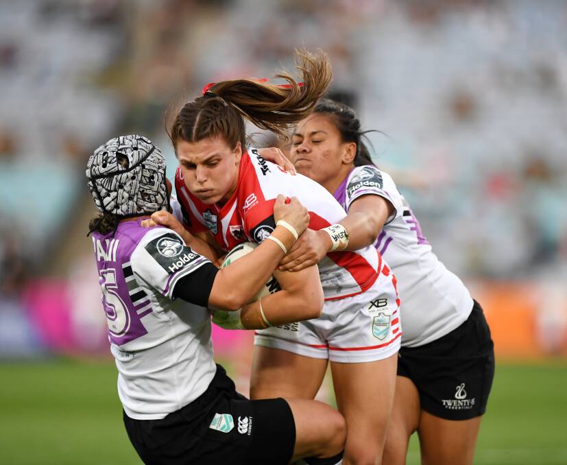 IN FORM: Dragons centre Jess Sergis scored a try and saved two in her side's win over the Warriors last week. Picture: NRL Photos