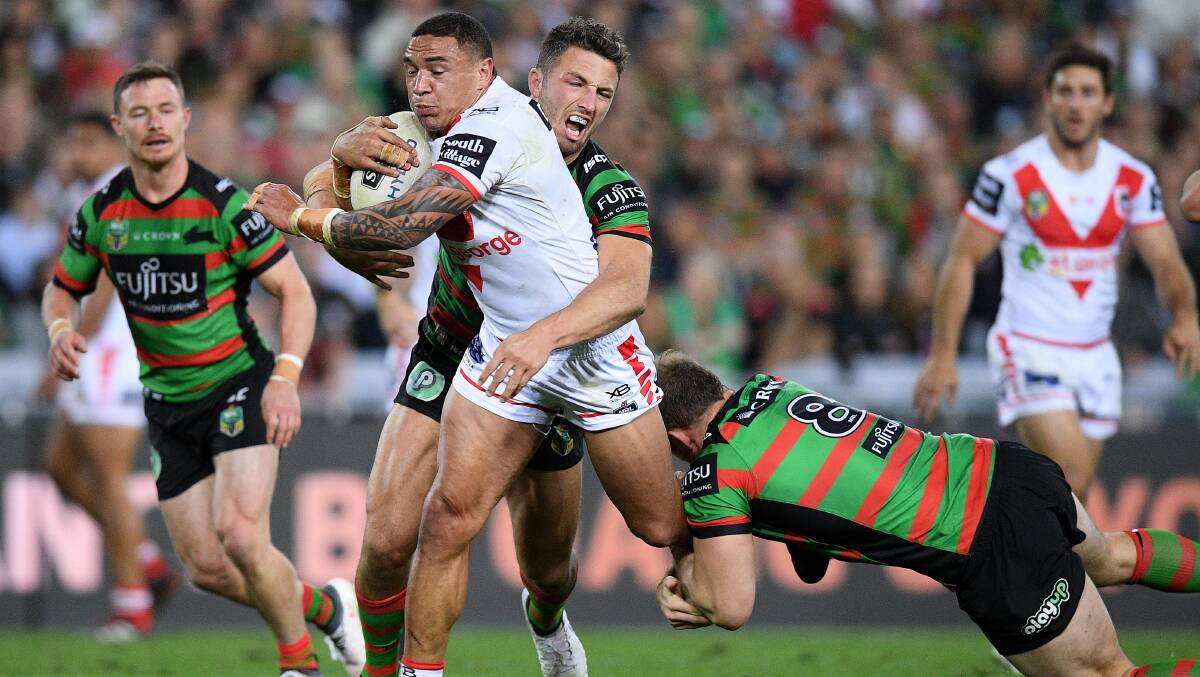 Stepping up: Tyson Frizell will replace Jack de Belin in the middle of the field this season. Picture: AAP Image/Dan Himbrechts.