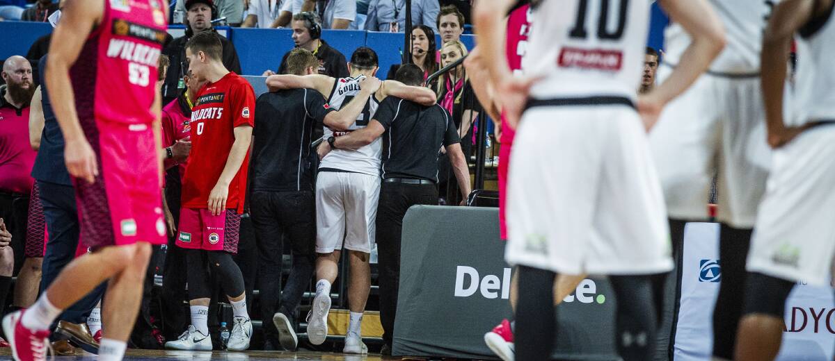 IN DOUBT: Chris Goulding in Melbourne United's loss to Perth on Saturday. Picture: AAP Image