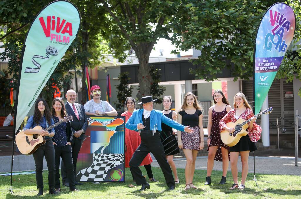 Artists and performers at the launch of the 2018 Viva La Gong - they will be performing in MacCabe Park, Wollongong, on Saturday November 10. Picture: Adam McLean