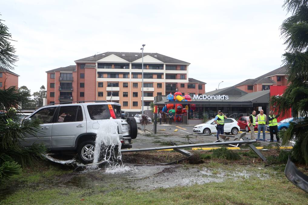 A barrier outside the car park at Fairy Meadow McDonald's to stop trucks from crashing through could cause more problems that it solves, according to Wollongong MP Paul Scully. Picture: Sylvia Liber