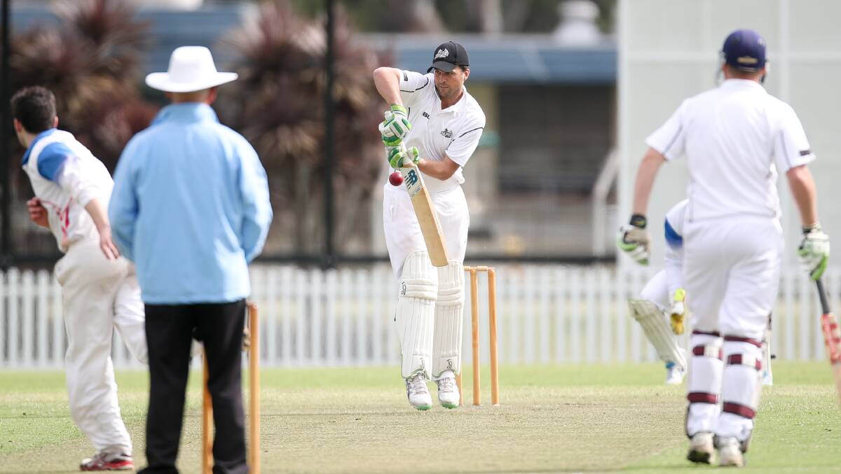 Stand tall: Balgownie batsman Graeme Batty made a defiant half-century before the rain hit against Wests. Picture: Adam McLean
