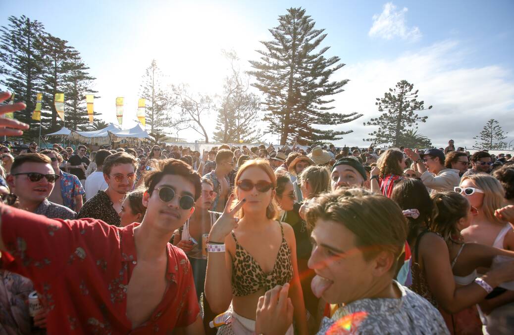 Around 7,500 music lovers attend the Corona Sunsets festival at North Wollongong Beach in December 2018. Picture: Adam McLean