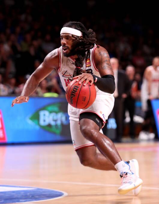 CLUTCH MAN: Hawks guard Jordair Jett snatched a remarkable come-from-behind win for his side in Adelaide on Sunday. Picture: AAP