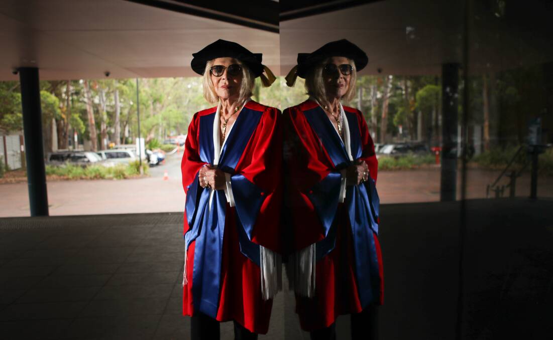 RECOGNISED: Fashion designer Carla Zampatti received a Doctor of Letters (Honoris Causa) during Thursday morning's UOW graduation ceremony. Picture: Adam McLean
