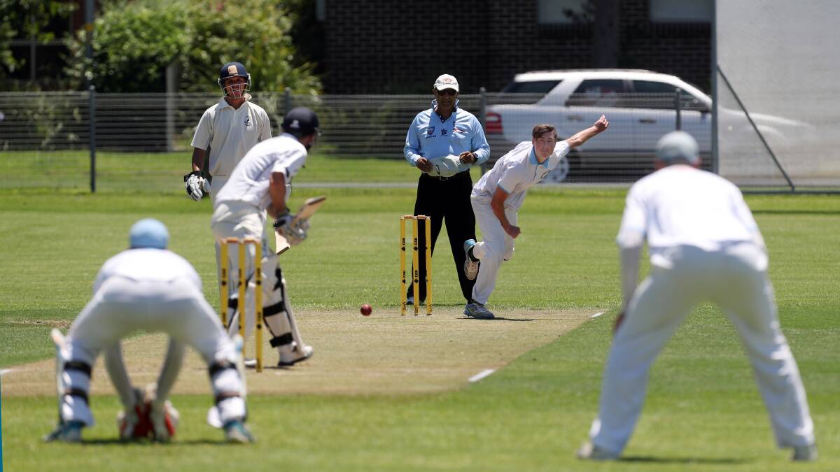 Pole position: Josh Bond took three wickets to help hand Northern Districts the upperhand in their clash with Balgownie. Picture: Robert Peet.