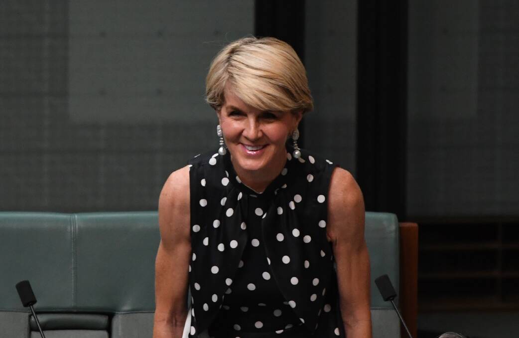 LEADING WHILE FEMALE: Former Liberal deputy leader Julie Bishop will be of discussions at a feminist festival on March 9, which has a satellite program in Wollongong. Picture: AAP Image